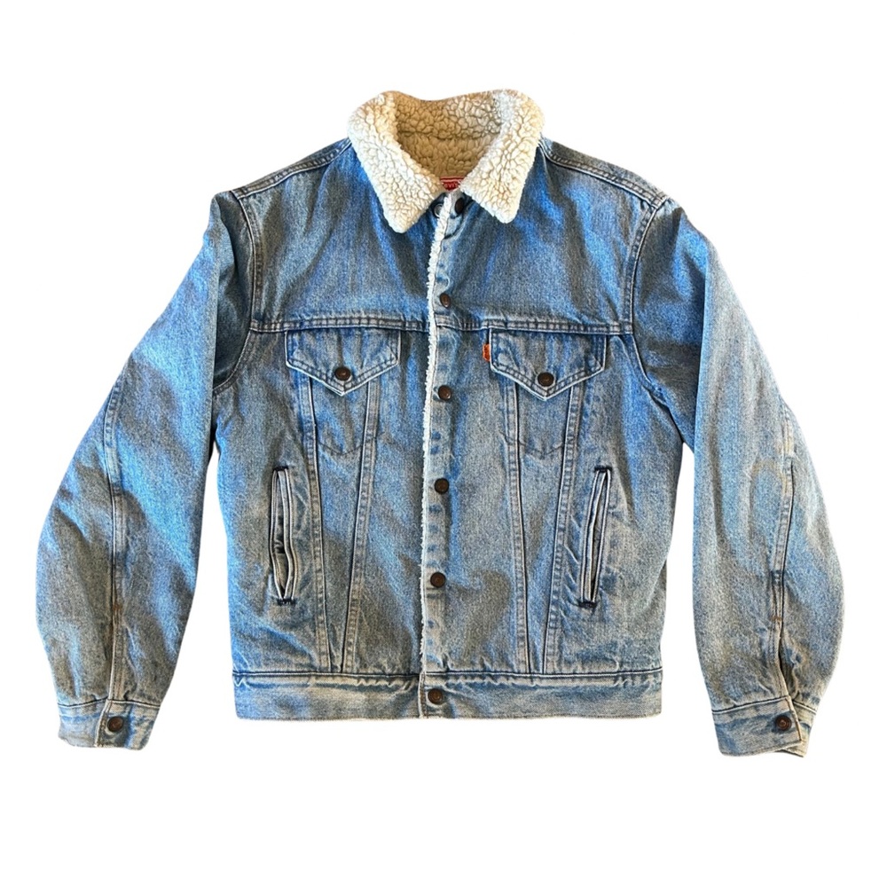Levi’s Sherpa lined Trucker Jacket - Orange tab